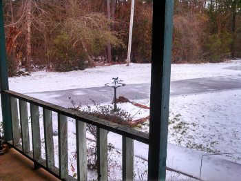 front yard sleet